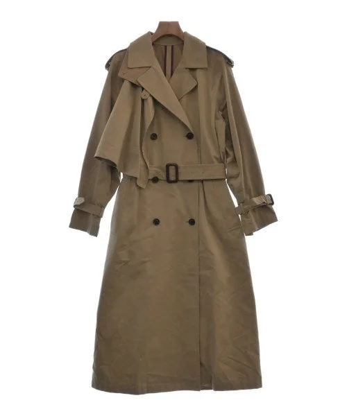 6(ROKU) Trench coats Hook-and-Loop Buckled Tied