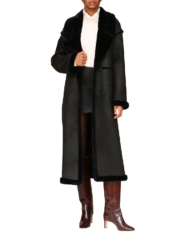 Avec Les Filles Long Coat Embroidered Appliqued Beaded