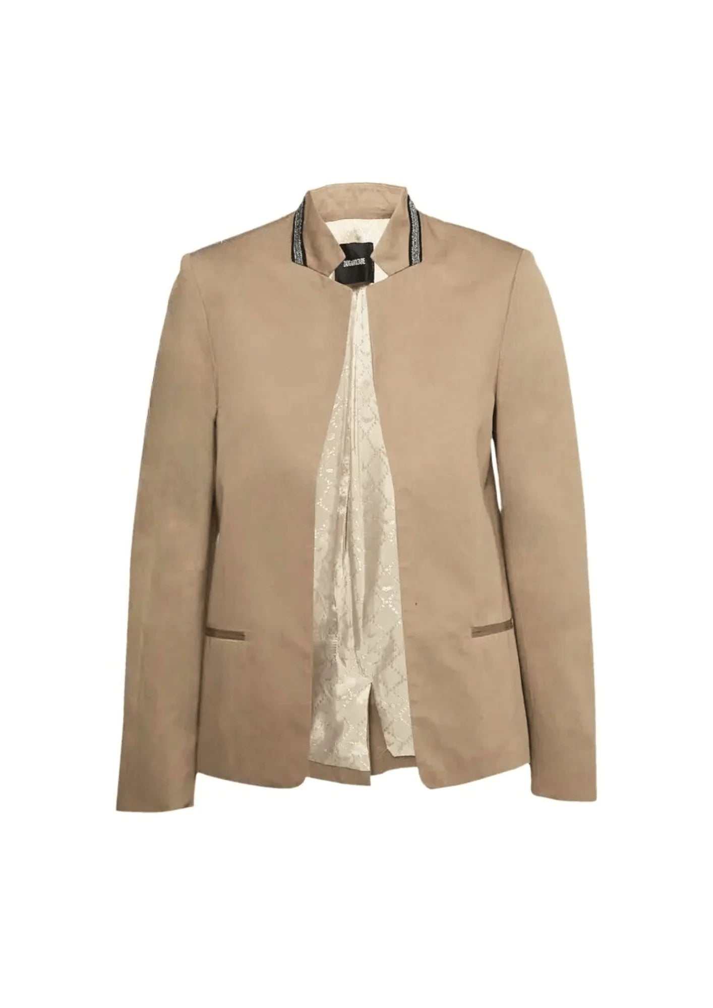 BROWN FRONT OPEN BLAZER Women's Classic Blazer