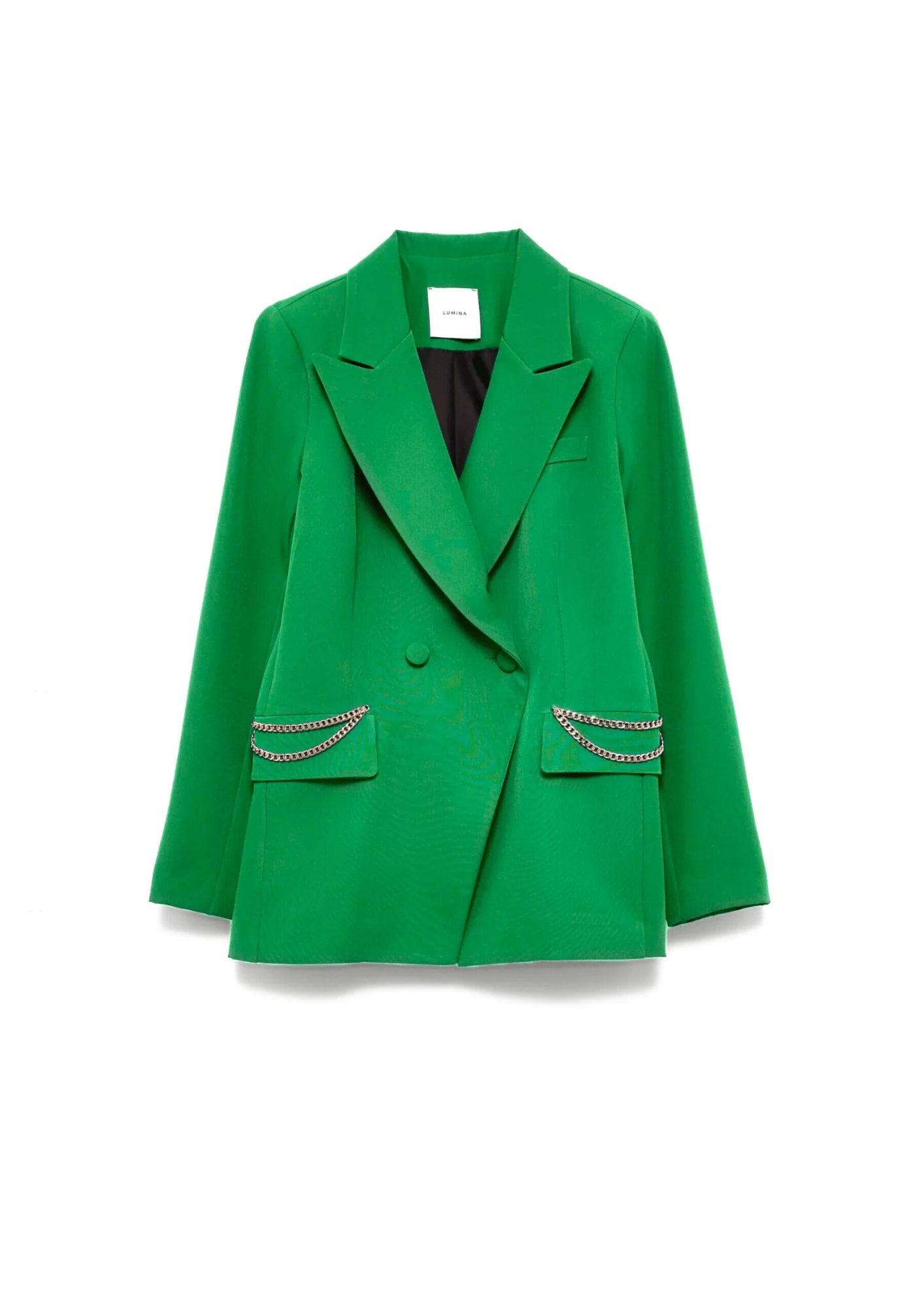 GREEN BLAZER WITH CHAINS Slim Fit Blazer