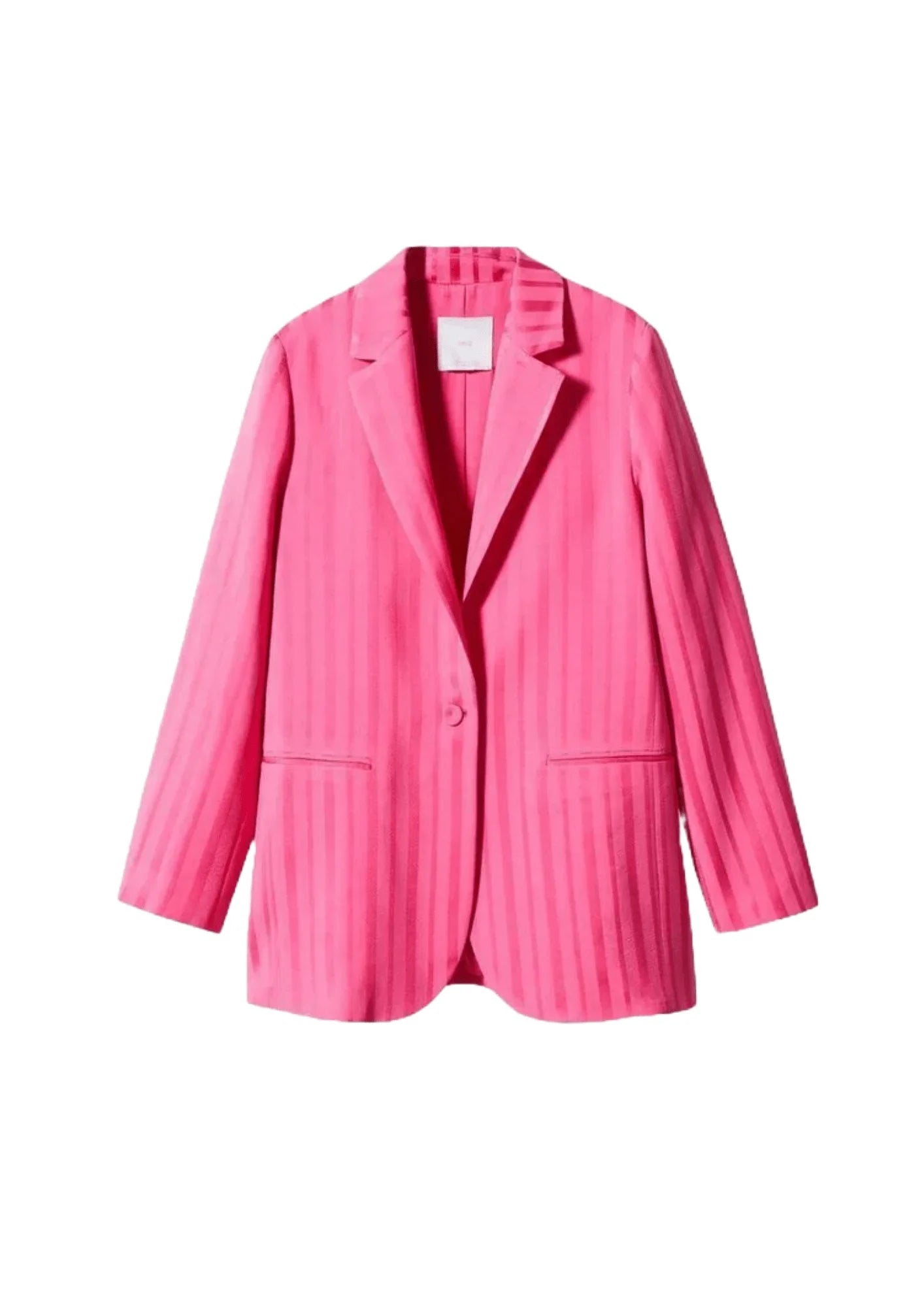 PINK SATIN STRIPED SUIT JACKET